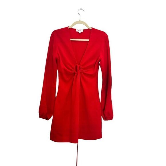 NEW A.L.C. leslie cut out mini dress in garnet - Picture 8 of 13